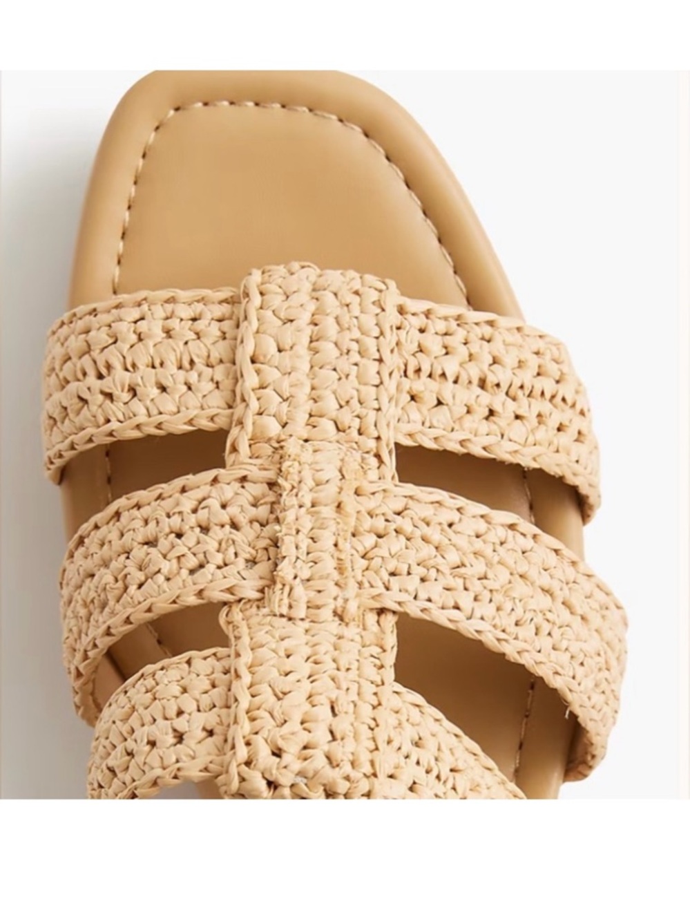 (New In Box) J.Crew Woven Platform Sandals Sz 9.5 - Toasted Natural Raffia - Picture 2 of 4